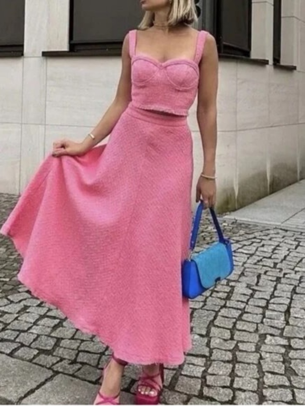Zara pink two piece outfit